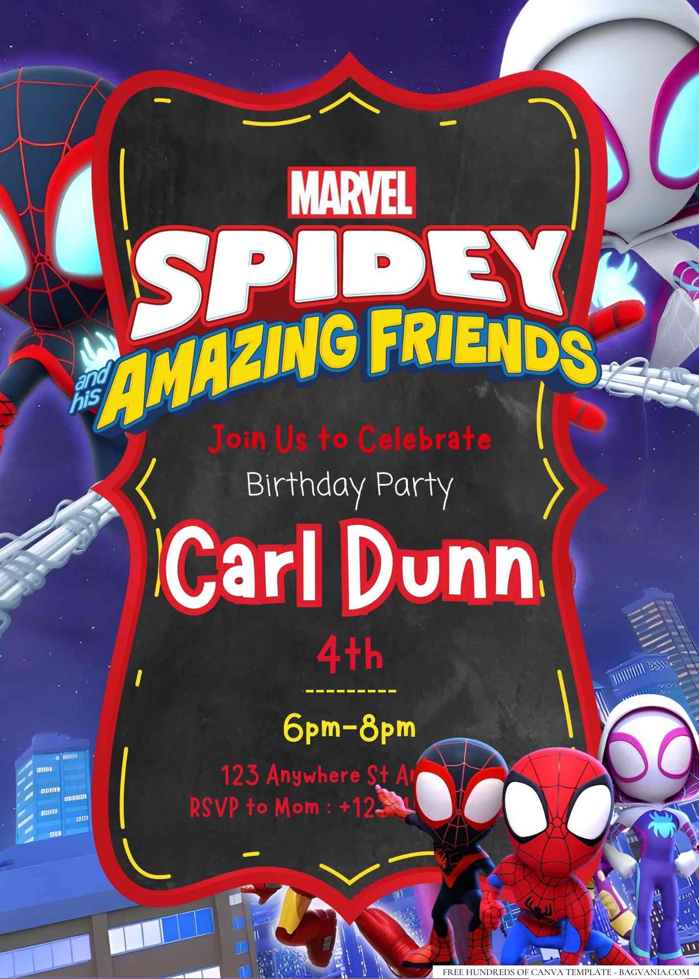 22+ Spidey and His Amazing Friends Birthday Invitation Templates | FREE ...