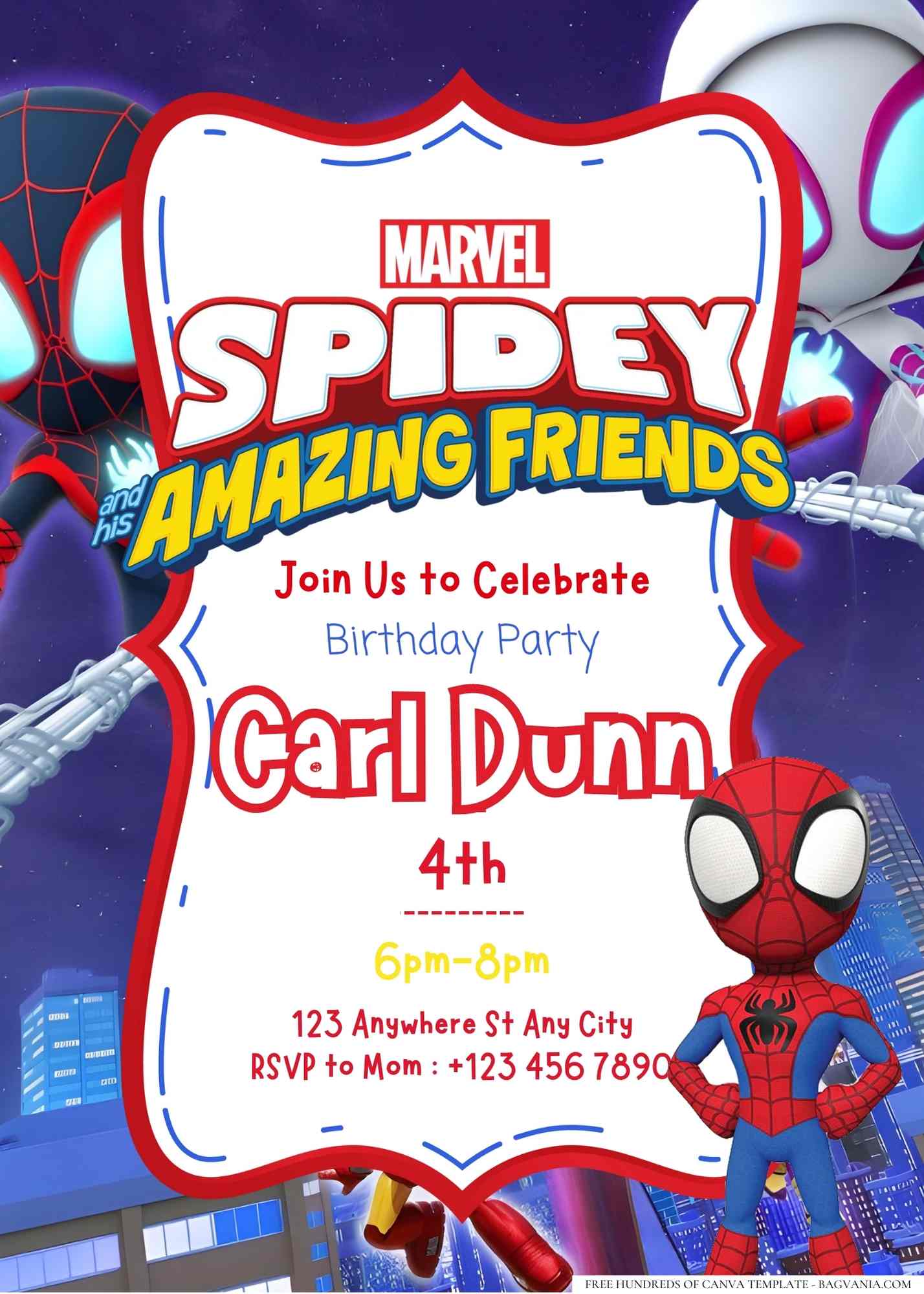 22+ Spidey and His Amazing Friends Birthday Invitation Templates | FREE ...