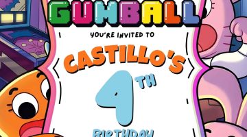 FREE Editable The Amazing World of Gumball Birthday Invitation