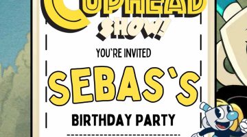 FREE Editable The Cuphead Birthday Invitation