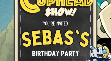 FREE Editable The Cuphead Birthday Invitation