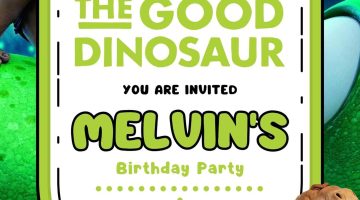 FREE Editable The Good Dinosaur Birthday Invitation