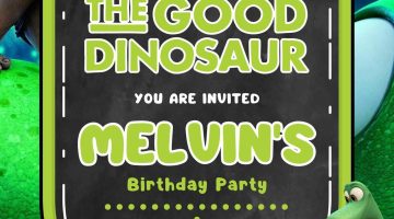 FREE Editable The Good Dinosaur Birthday Invitation