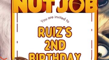 FREE Editable The Nut Job Birthday Invitation