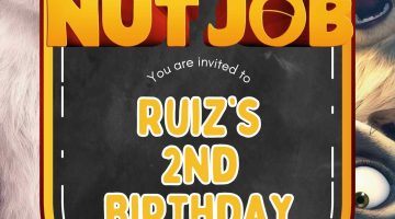 FREE Editable The Nut Job Birthday Invitation