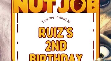 FREE Editable The Nut Job Birthday Invitation