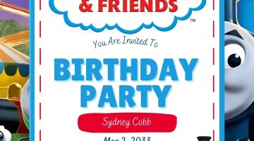 FREE Editable Thomas and Friends Birthday Invitation
