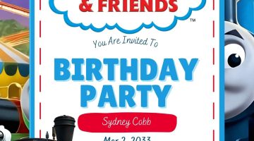FREE Editable Thomas and Friends Birthday Invitation