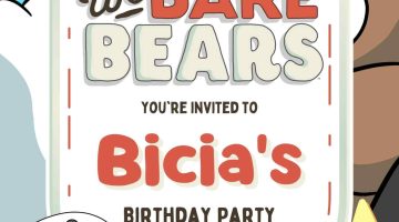 FREE Editable We Bare Bears Birthday Invitation