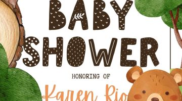 FREE Editable Woodland Creatures Baby Shower Invitation