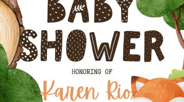 FREE Editable Woodland Creatures Baby Shower Invitation