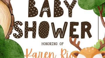 FREE Editable Woodland Creatures Baby Shower Invitation
