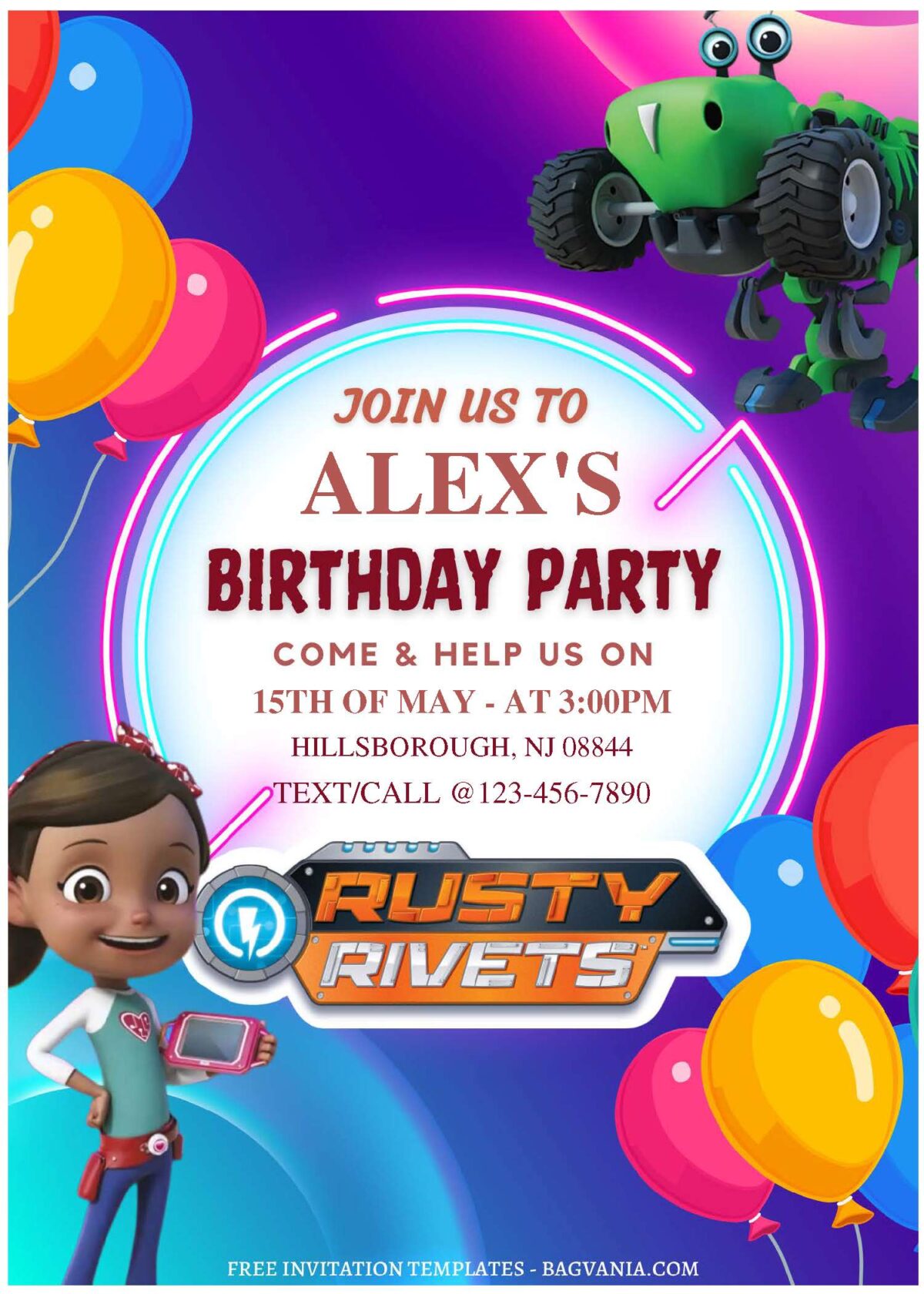 (Free Editable PDF) Fantastic Rusty Rivets Birthday Invitation Templates A