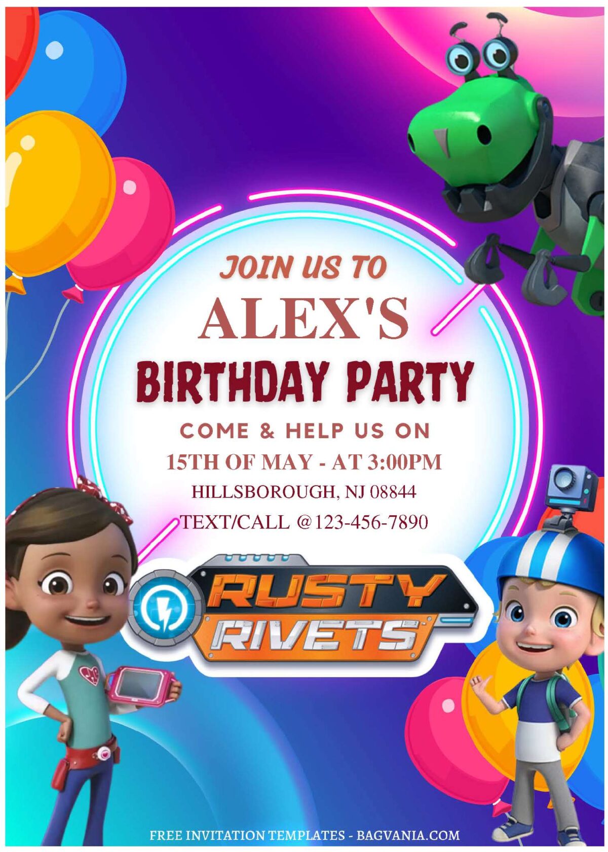 (Free Editable PDF) Fantastic Rusty Rivets Birthday Invitation Templates C
