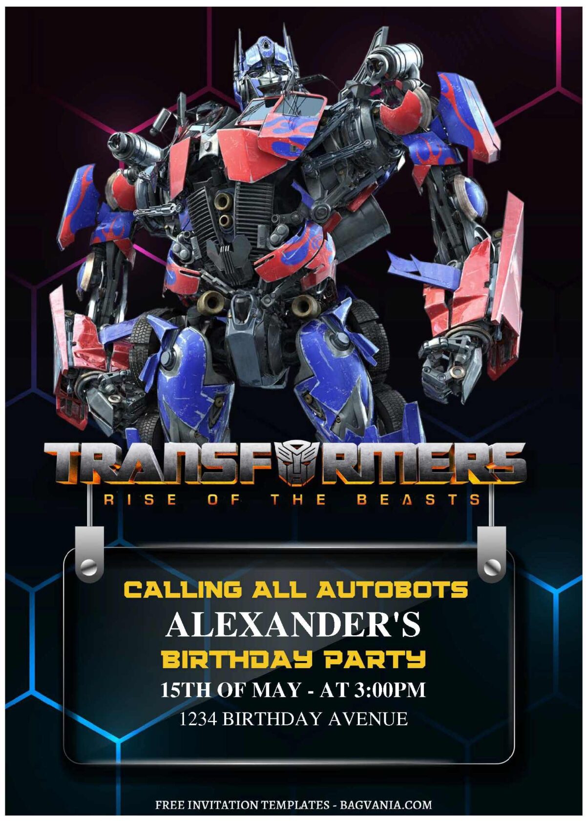 (Free Editable PDF) Roll Out The Fun Transformers Birthday Invitation Templates A