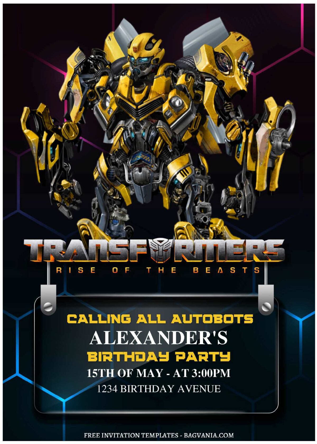 (Free Editable PDF) Roll Out The Fun Transformers Birthday Invitation Templates C