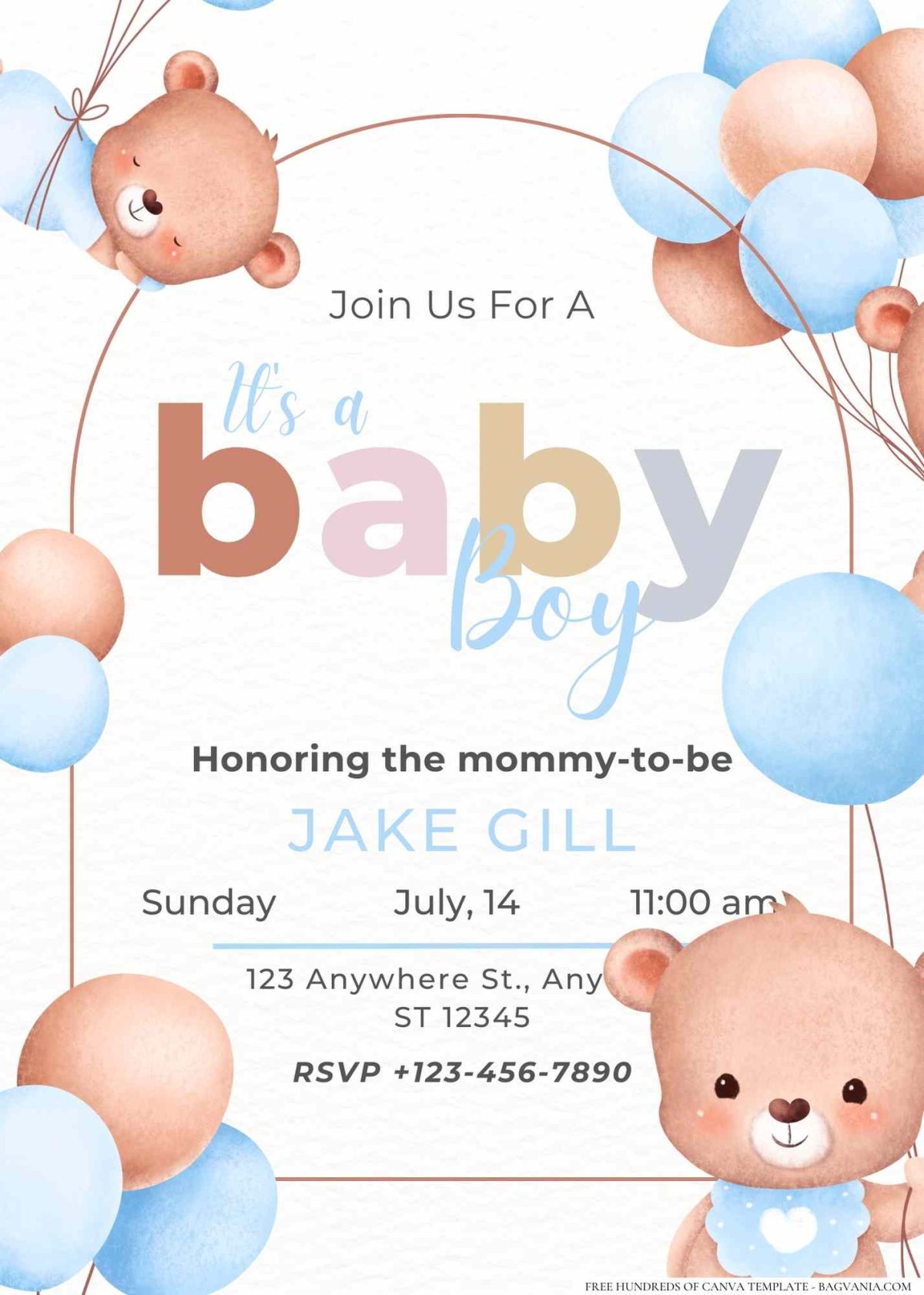 FREE Editable Baby Bear Forest Baby Shower Invitation