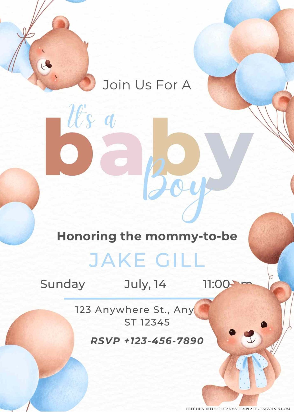 FREE Editable Baby Bear Forest Baby Shower Invitation