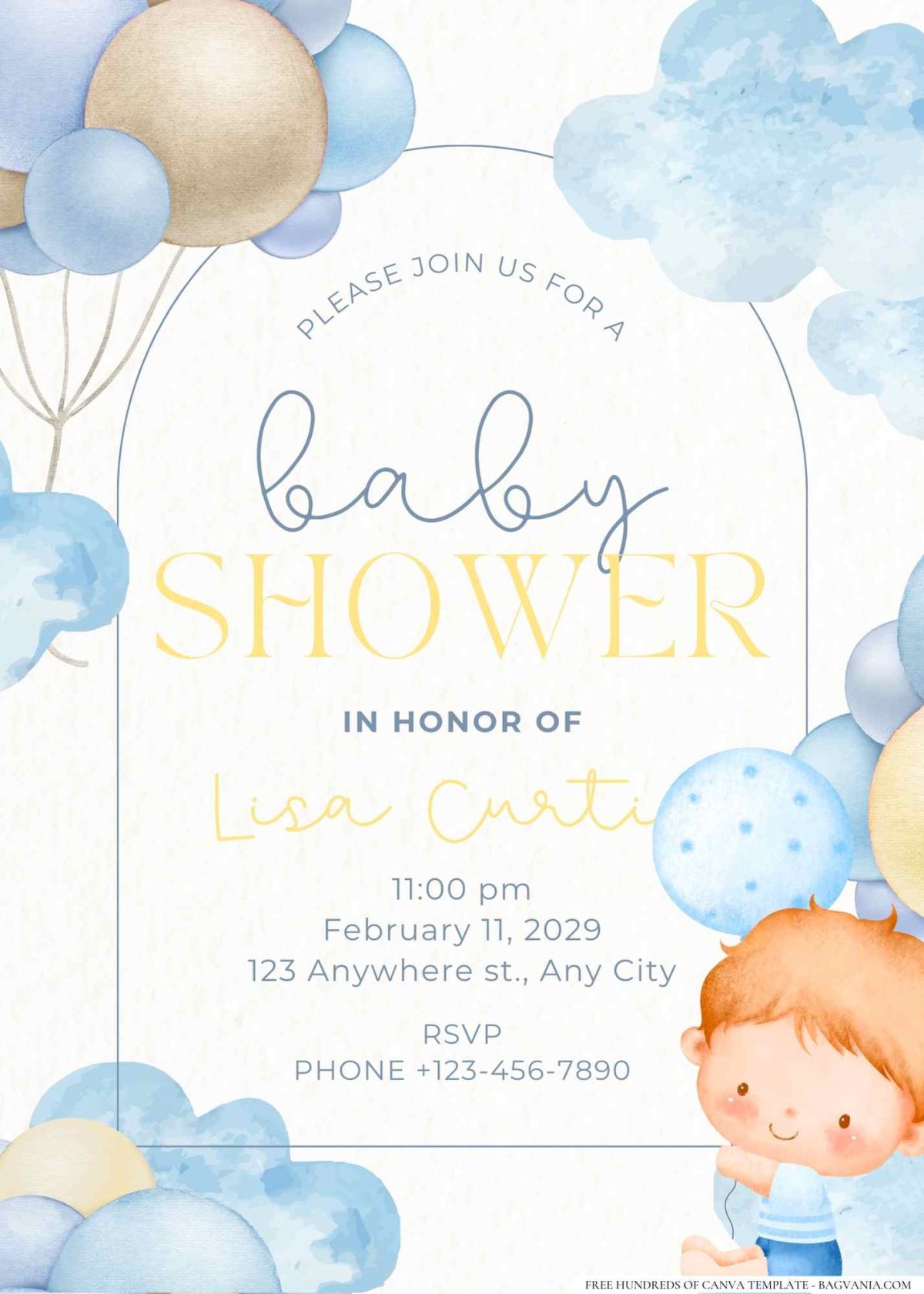 FREE Editable Baby Blocks and Balloons Baby Shower Invitation