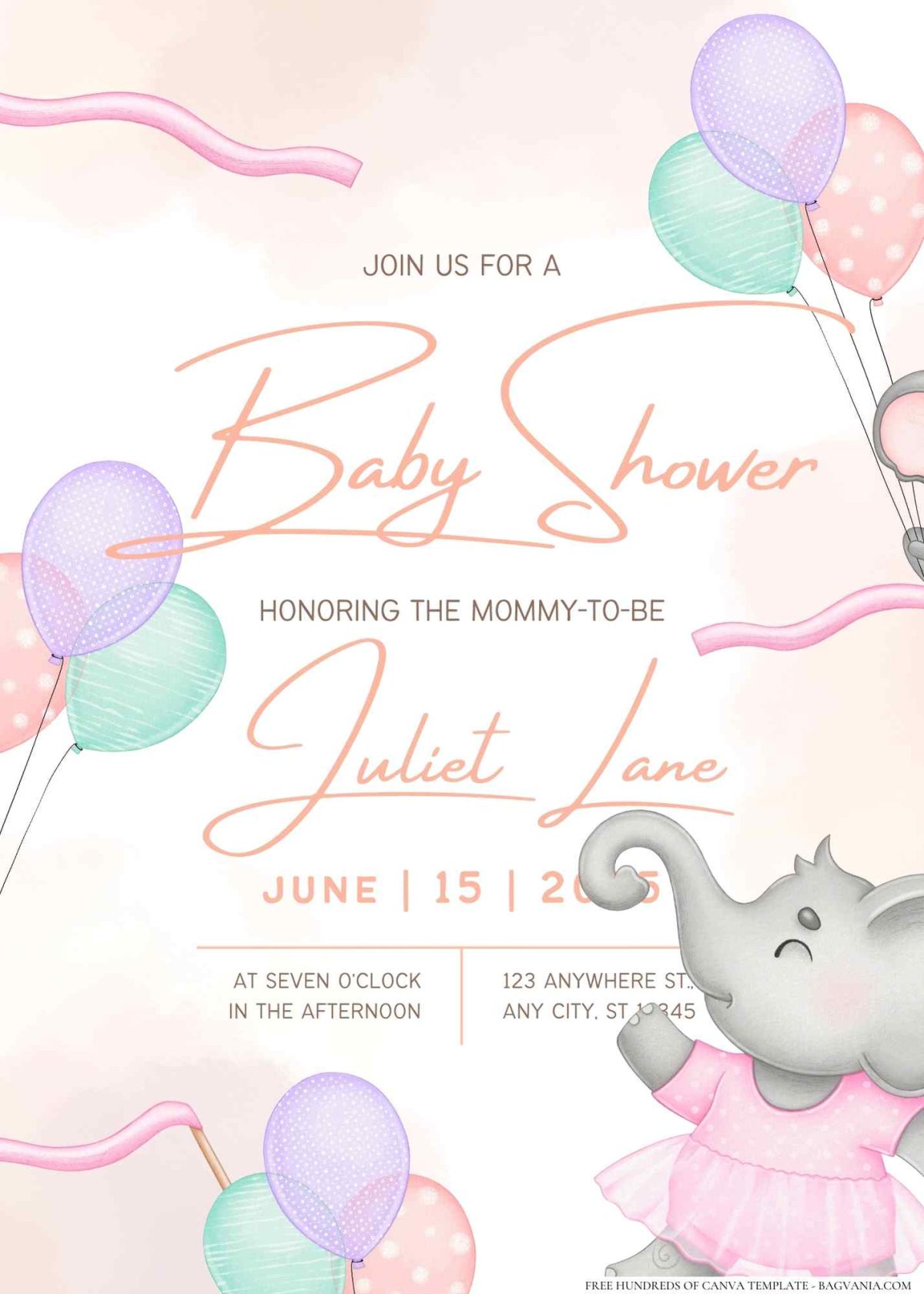 FREE Editable Ballerina Tutu Baby Shower Invitation