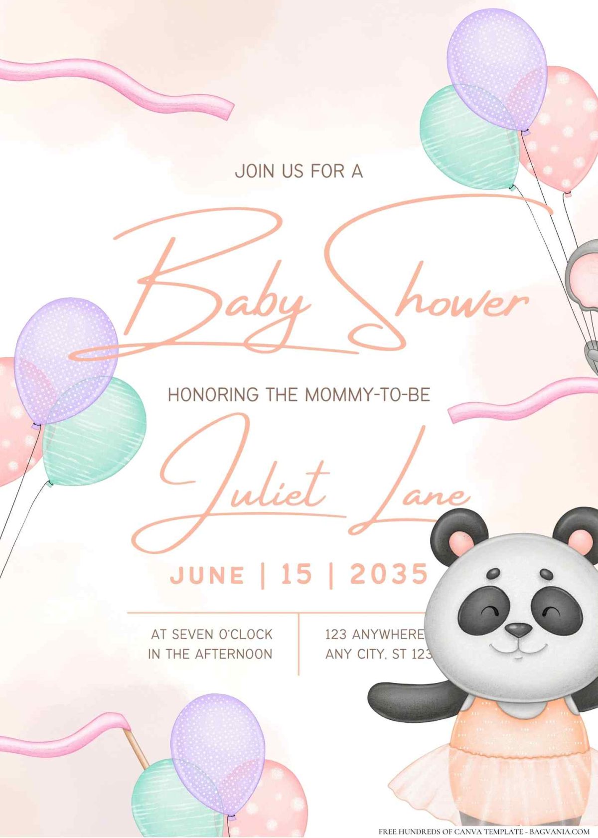 FREE Editable Ballerina Tutu Baby Shower Invitation