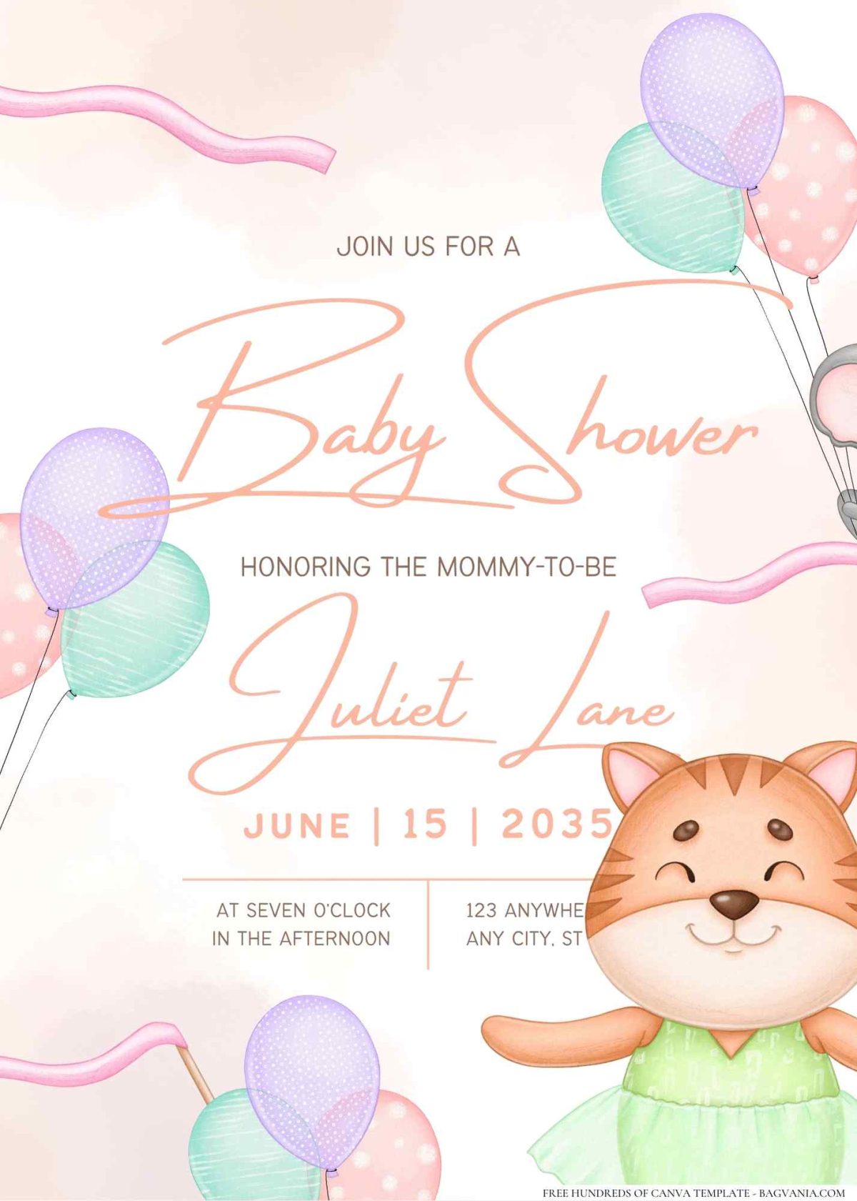 FREE Editable Ballerina Tutu Baby Shower Invitation