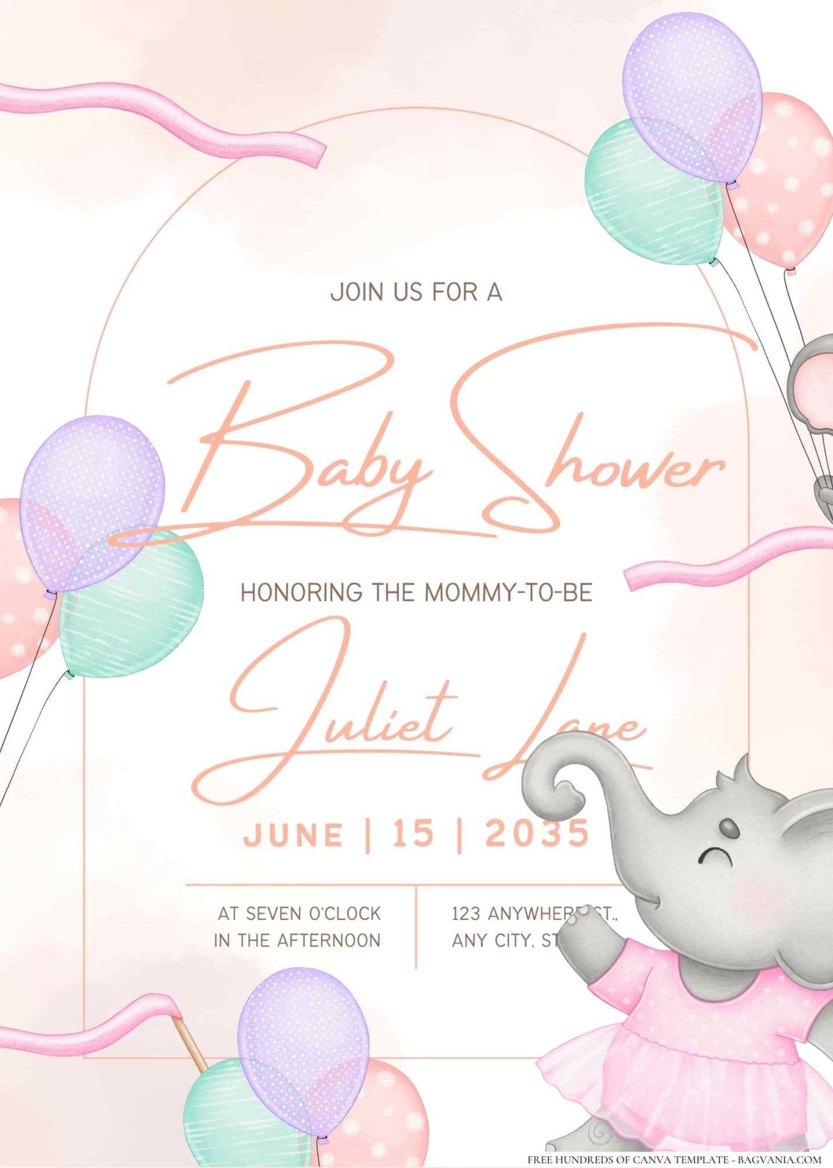FREE Editable Ballerina Tutu Baby Shower Invitation