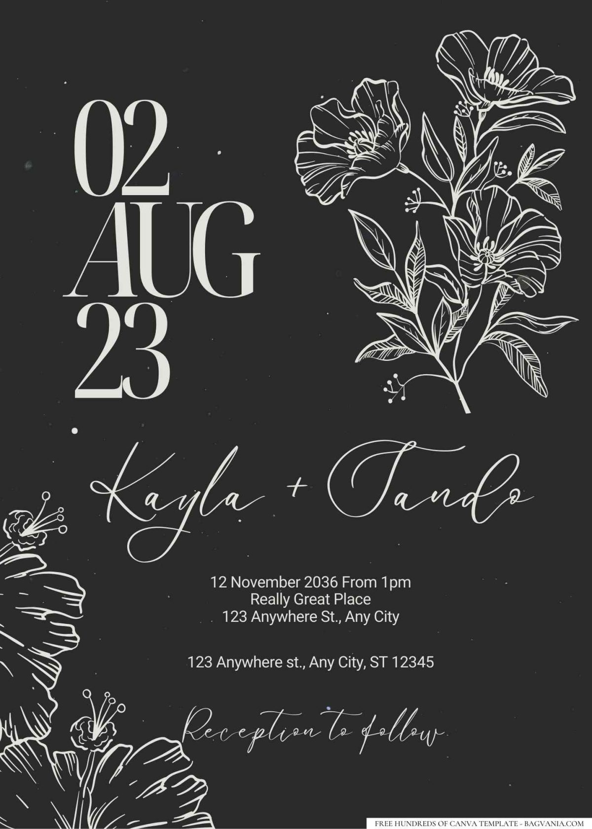 16+ elegant calligraphy paired with floral accents wedding invitation 