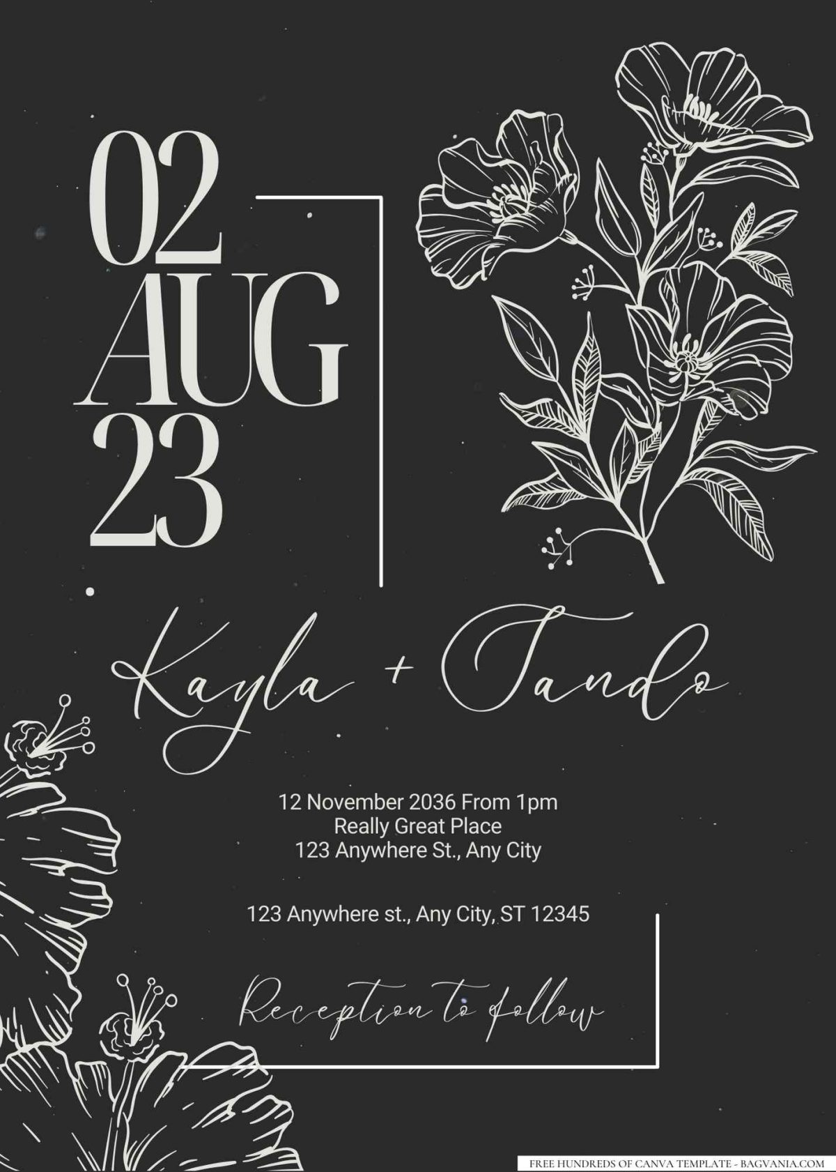 16+ elegant calligraphy paired with floral accents wedding invitation 