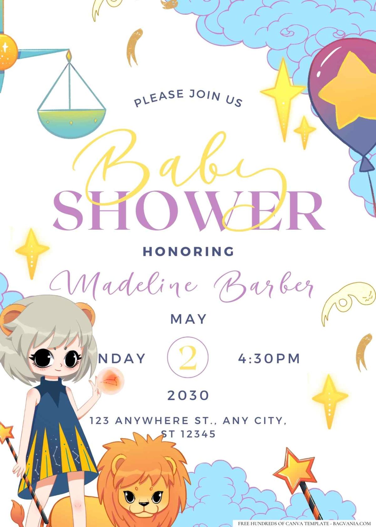 FREE Editable Fantasy World Baby Shower Invitation