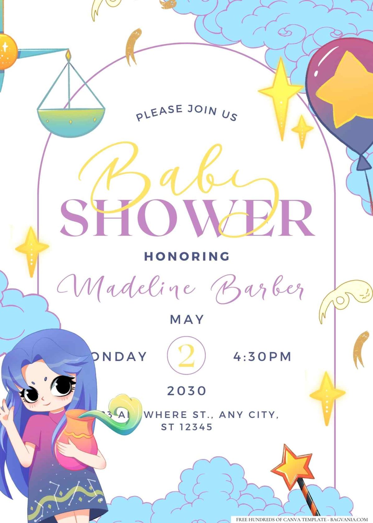 FREE Editable Fantasy World Baby Shower Invitation