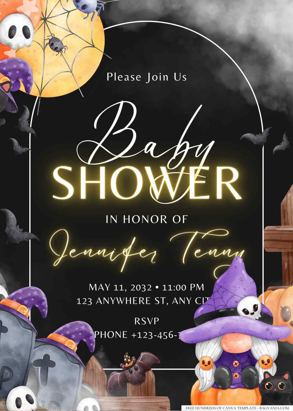 FREE Editable Gnome Little Pumpkin Baby Shower Invitation