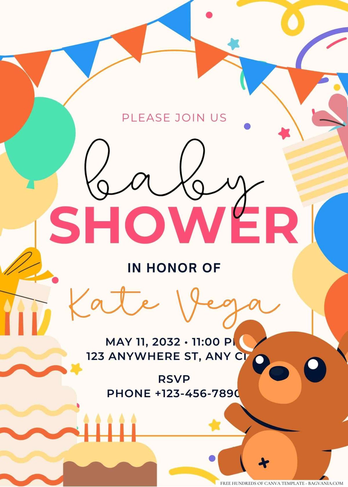 FREE Editable Jungle Safari Animal Baby Shower Invitation