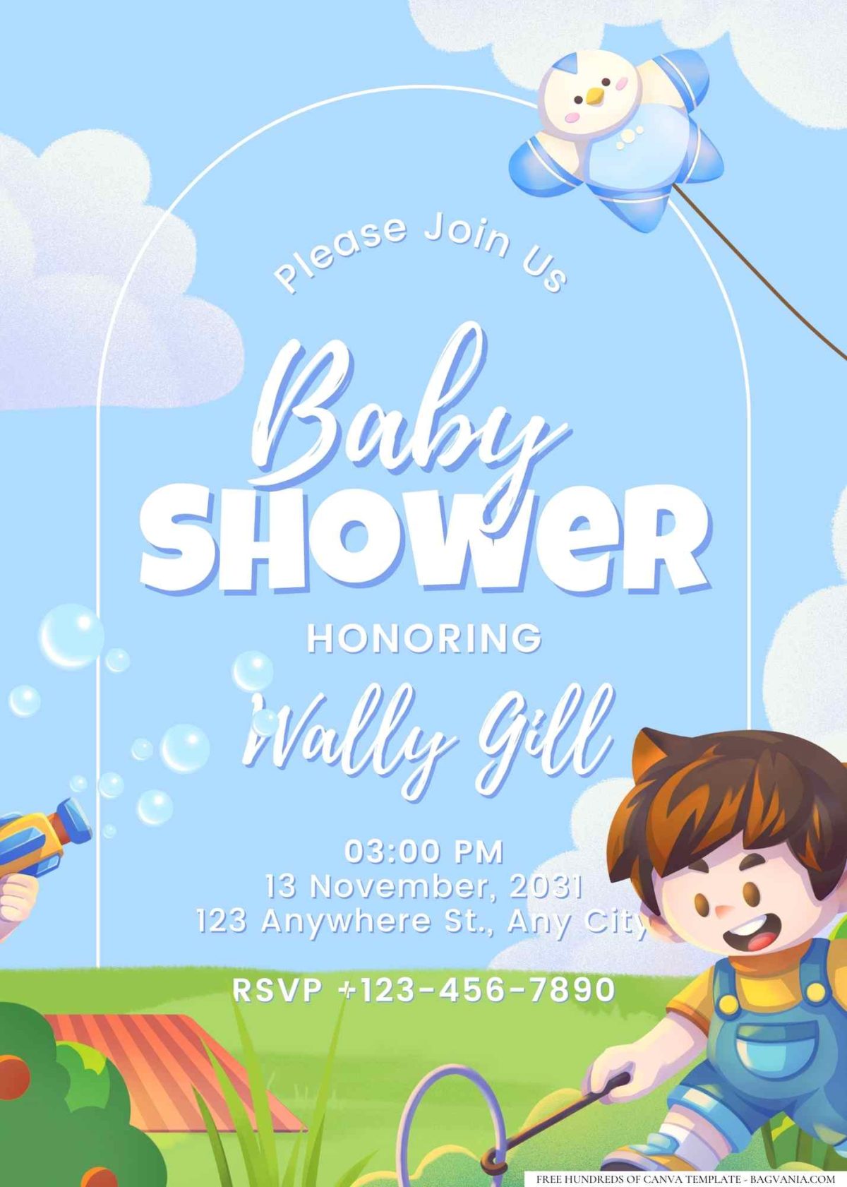FREE Editable Kids At Picnic Baby Shower Invitation
