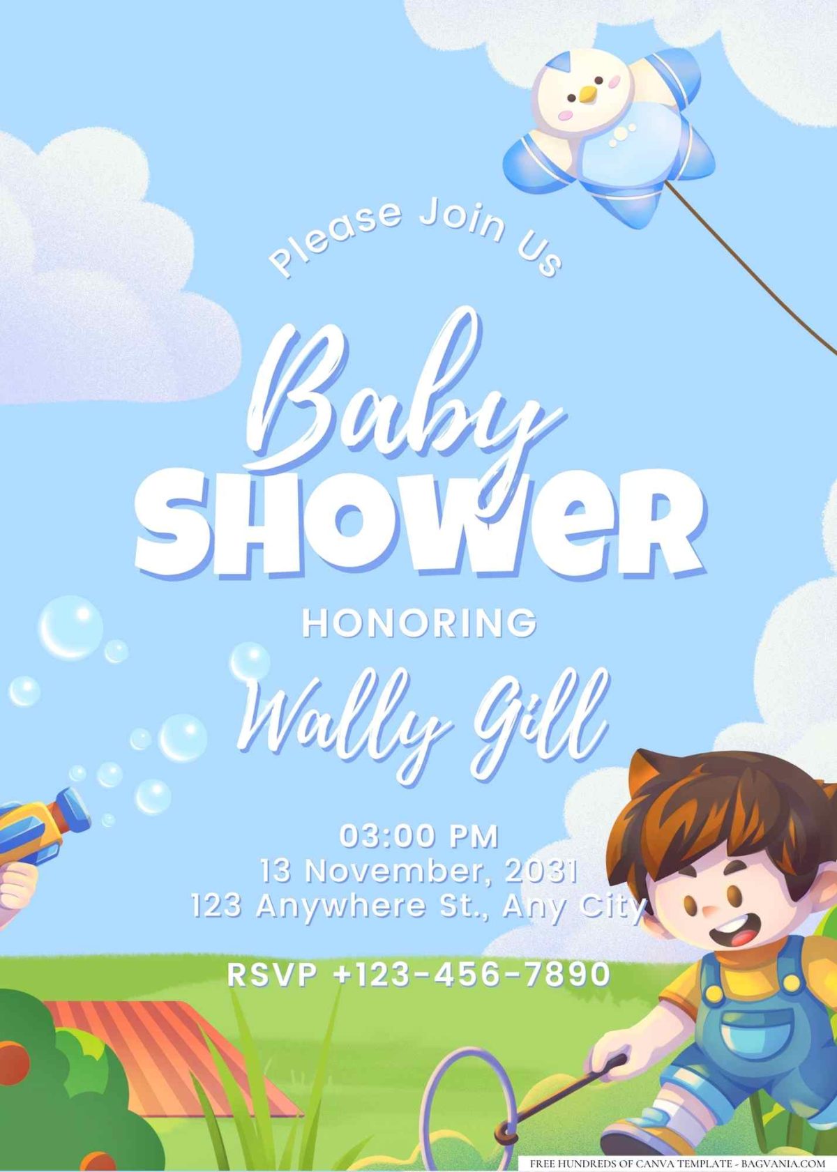 FREE Editable Kids At Picnic Baby Shower Invitation