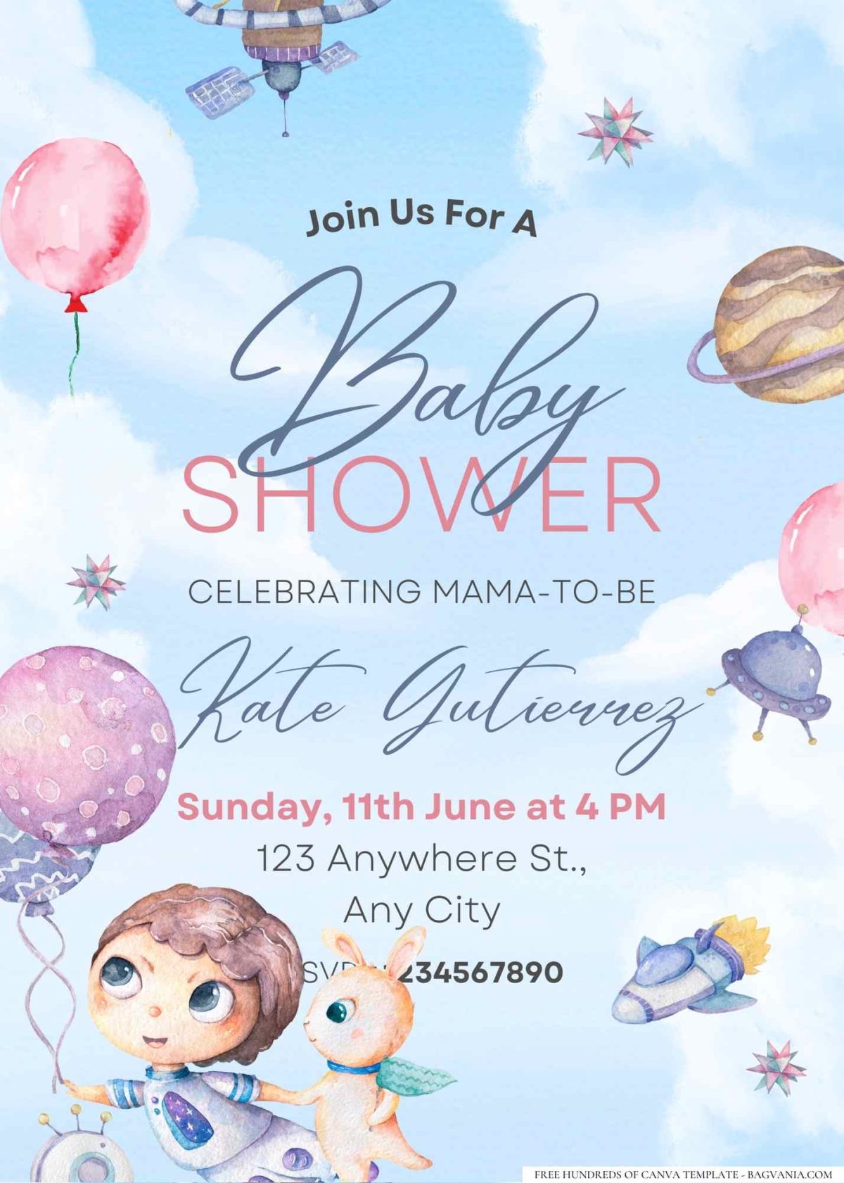 FREE Editable Little Birdie Baby Shower Invitation
