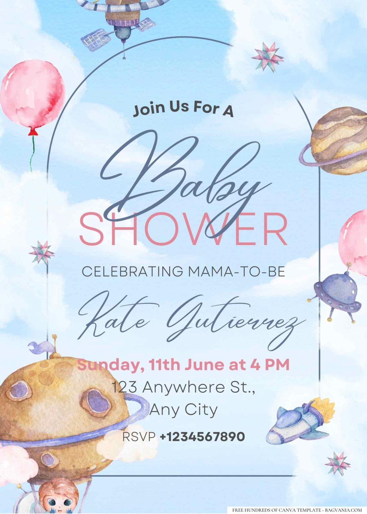FREE Editable Little Birdie Baby Shower Invitation