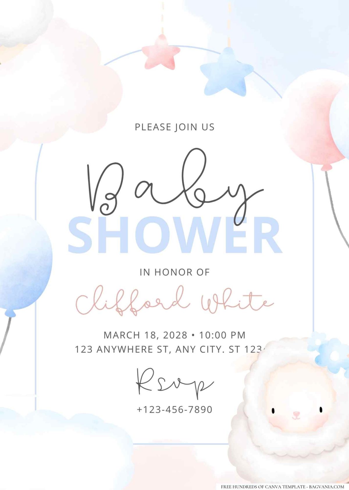 FREE Editable Little Lamb Farm Baby Shower Invitation
