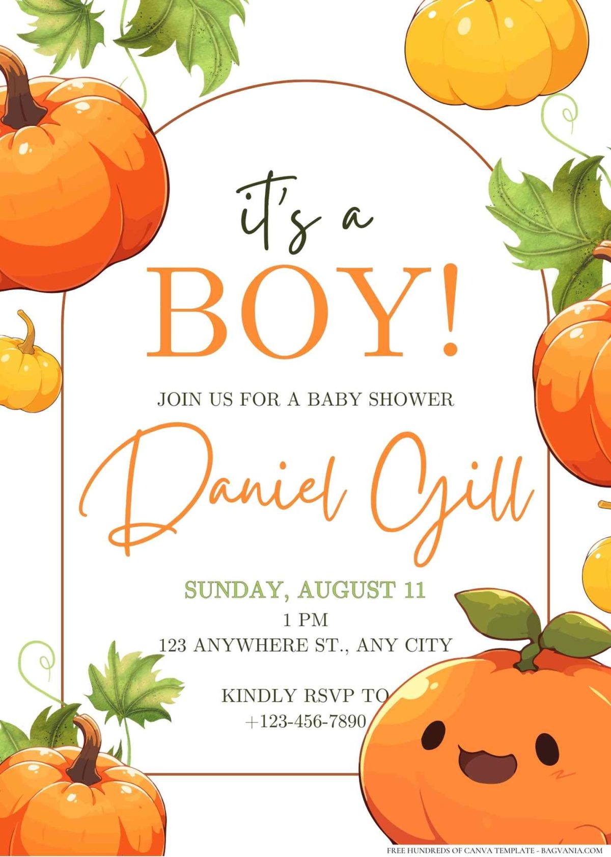 FREE Editable Little Pumpkin Baby Shower Invitation
