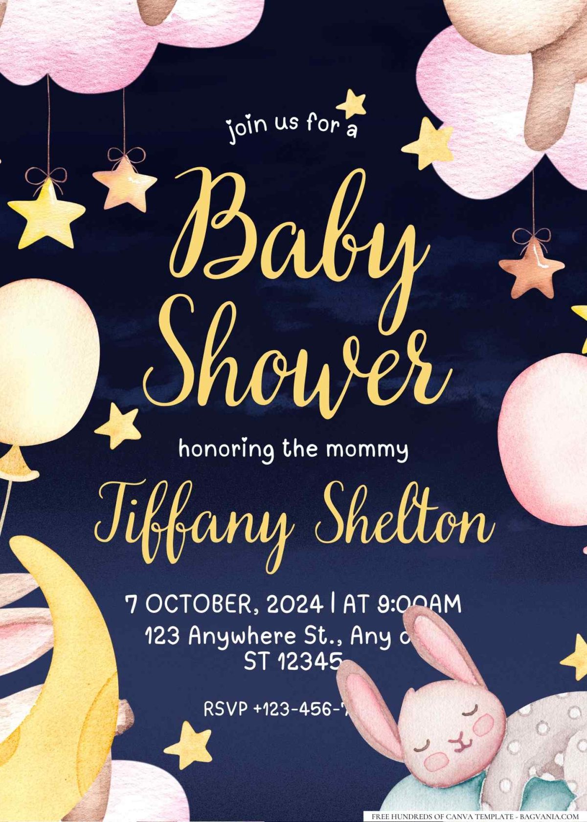 FREE Editable Little Star Twinkle Baby Shower Invitation
