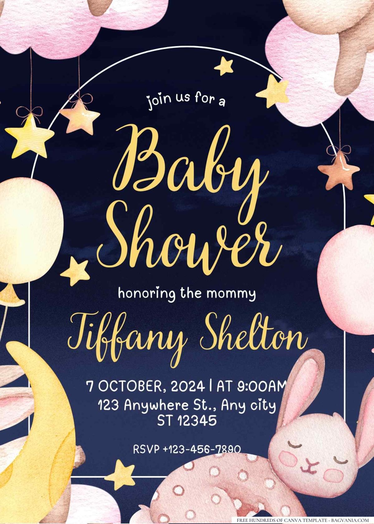 FREE Editable Little Star Twinkle Baby Shower Invitation