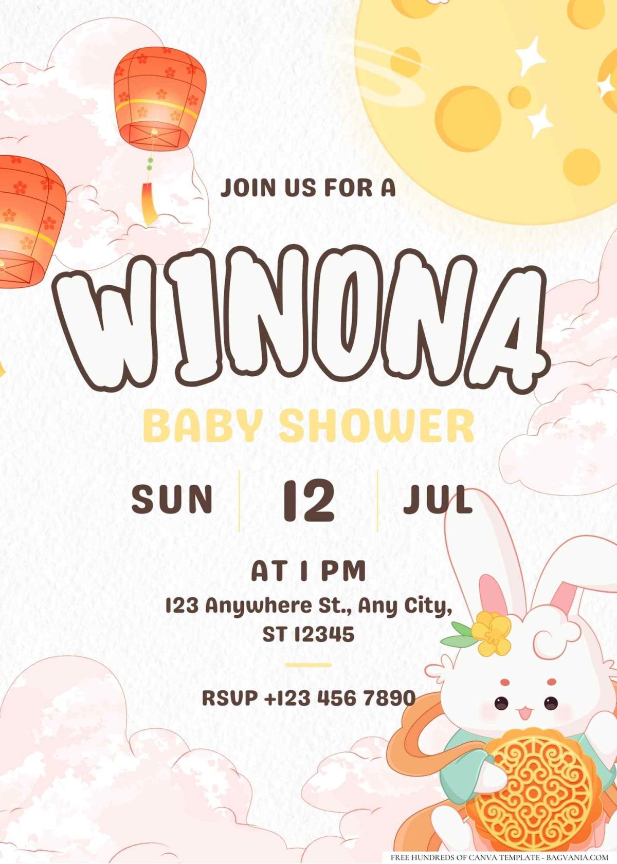 FREE Editable Mid-Autumn Festival Baby Shower Invitation