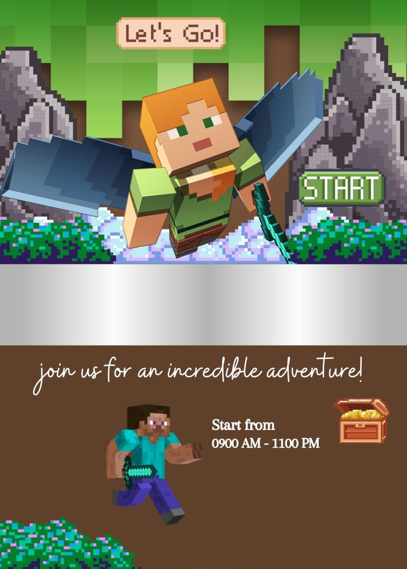 FREE Minecraft Birthday Invitation Templates