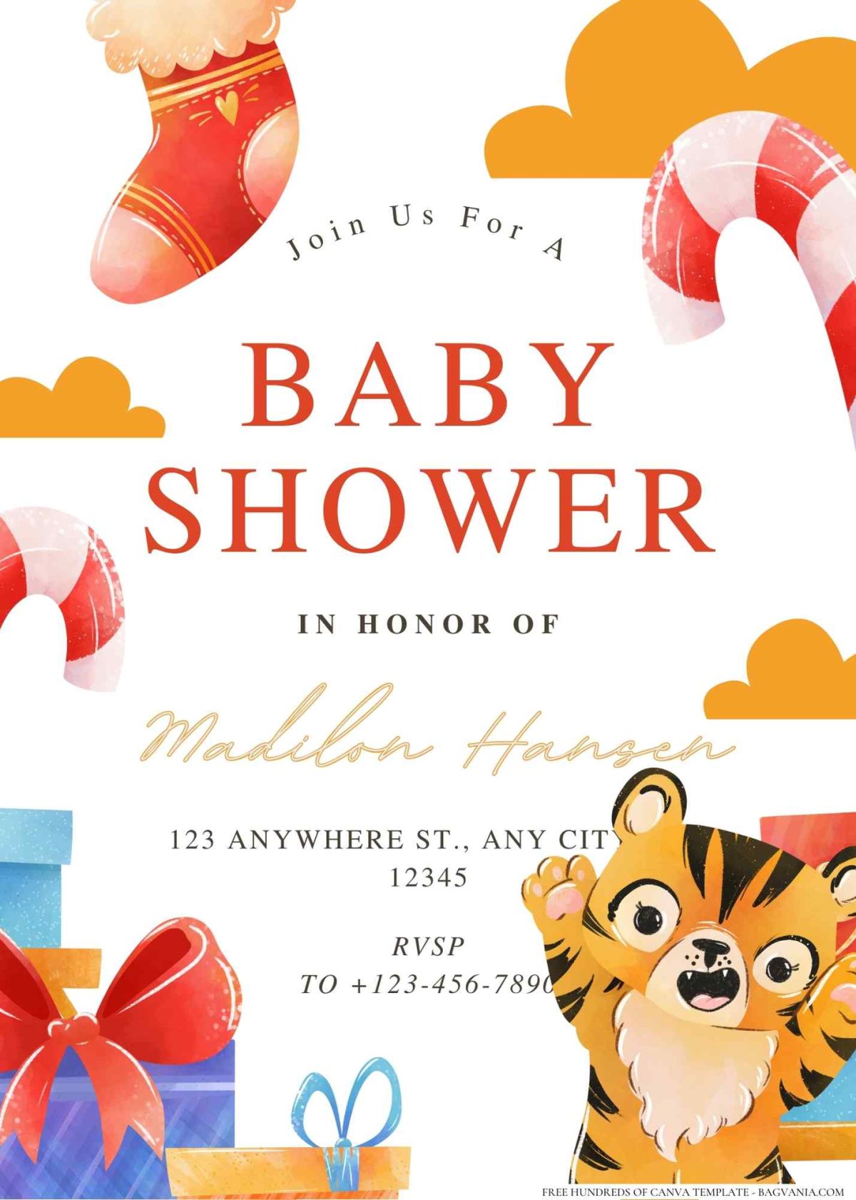 FREE Editable Orange Wild One Baby Shower Invitation