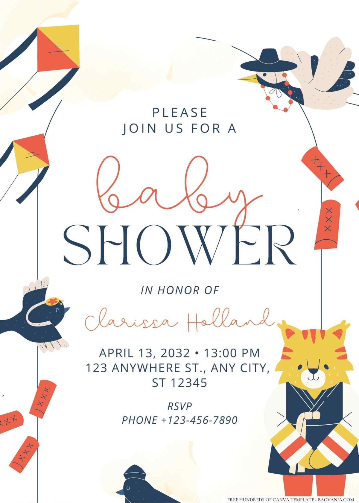 FREE Editable Playful Holiday Animals Baby Shower Invitation