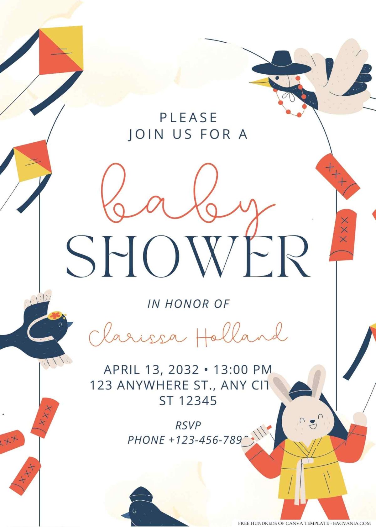 FREE Editable Playful Holiday Animals Baby Shower Invitation
