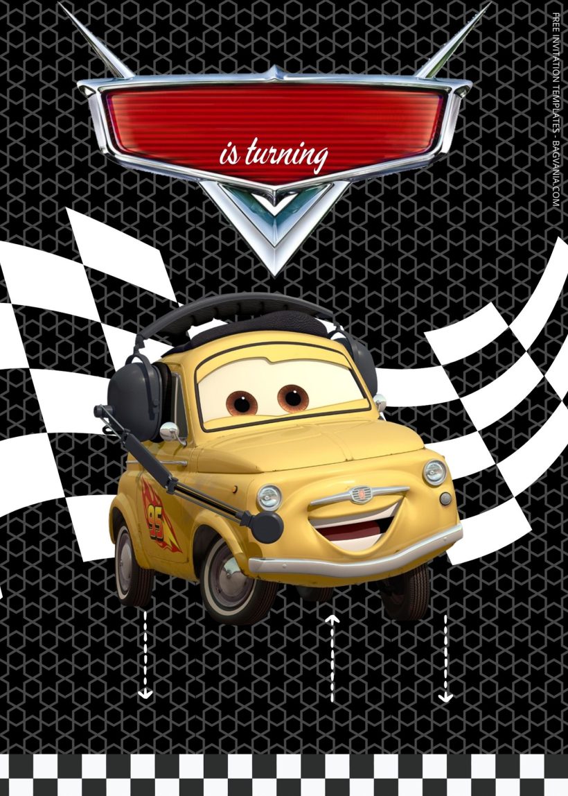 FREE Racing Disney Cars Birthday Invitation Templates