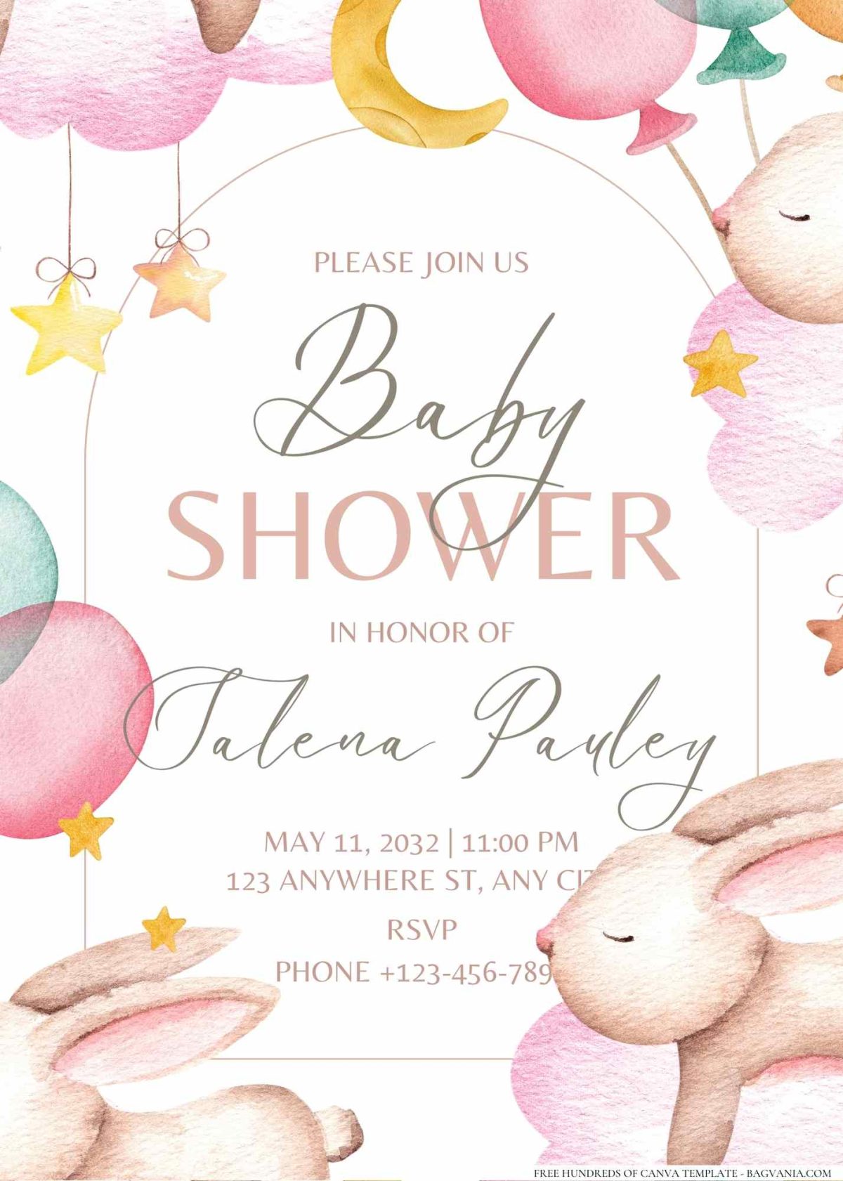 FREE Editable Rock a Bye Lullaby Baby Shower Invitation
