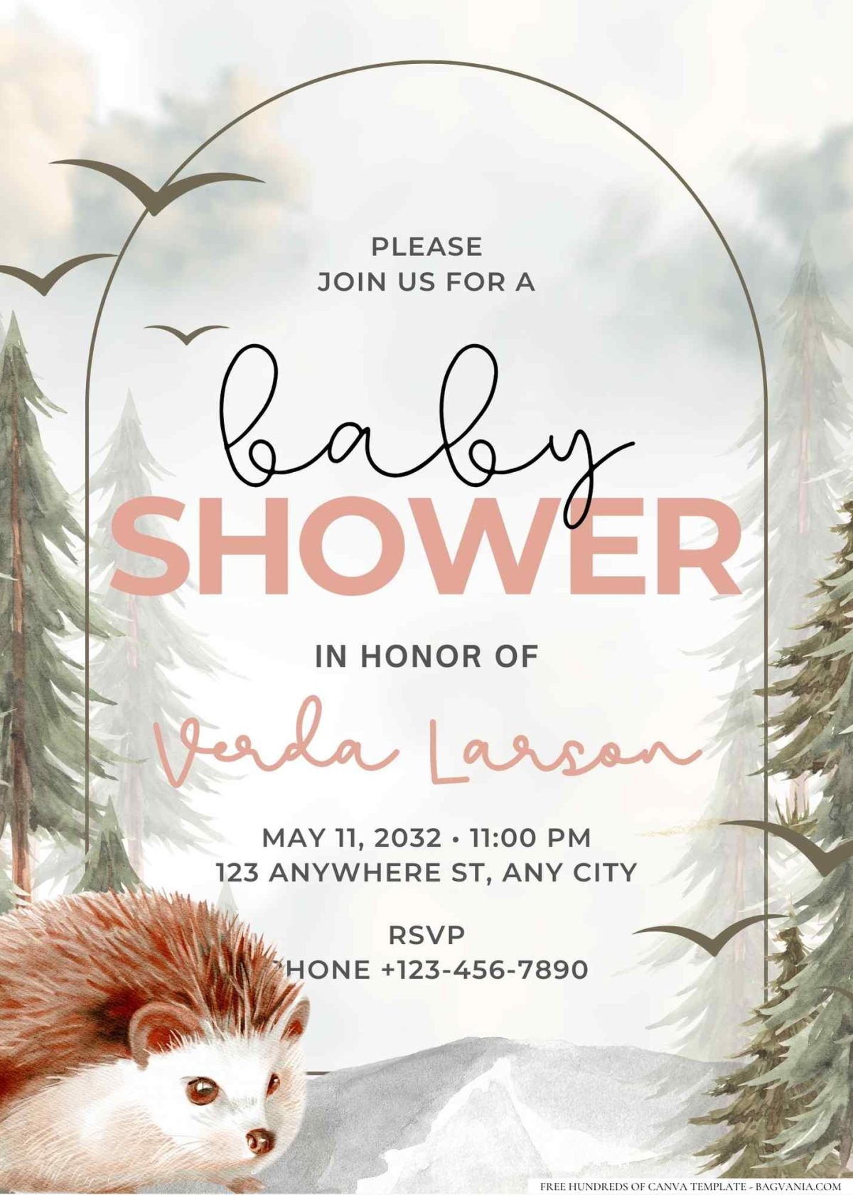 FREE Editable Rustic Woodland Antlers Baby Shower Invitation