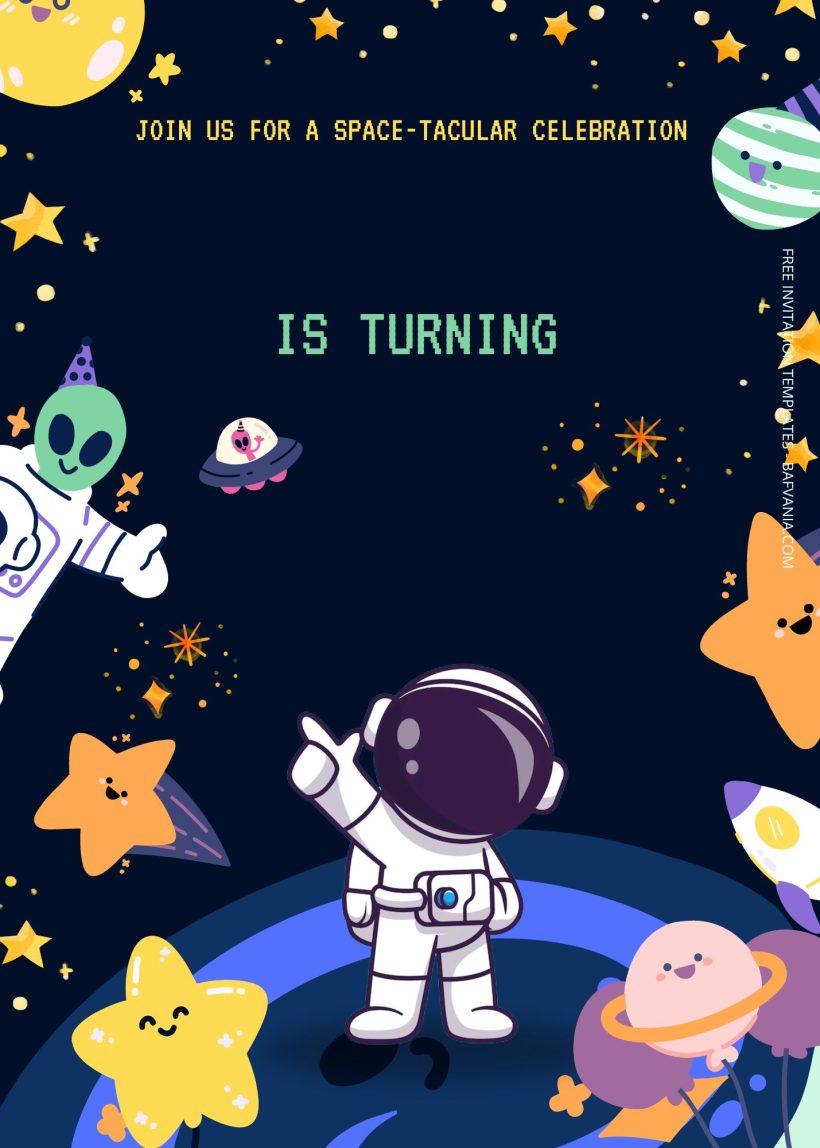 FREE Space Exploration Birthday Invitation Templates